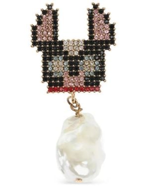 DSquared² Dog-Motif Earring - White