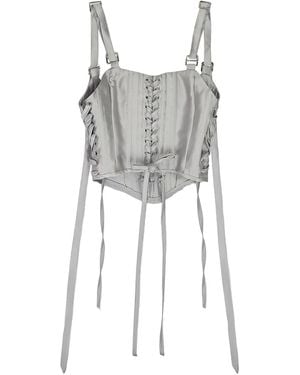 Who Decides War Tie-Detail Corset - Gray