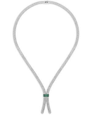 Officina Bernardi Collar Enigma S Con Diamantes Y Esmeralda - Metálico