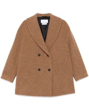 Harris Wharf London Bouclé Coat - Brown