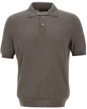 Gran Sasso Short-Sleeve Polo Shirt - Grey