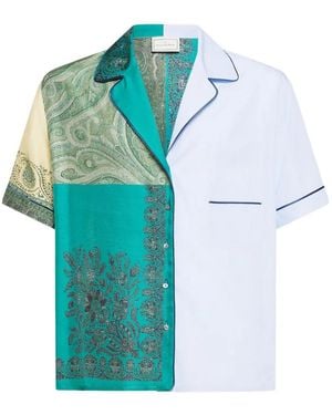 Pierre Louis Mascia Alorhi Patchwork Shirt - Blue