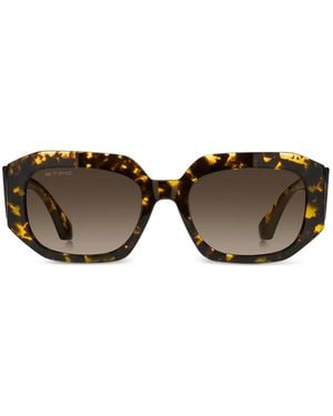 Etro Tortoiseshell-Effect Rectangle-Frame Sunglasses - Brown