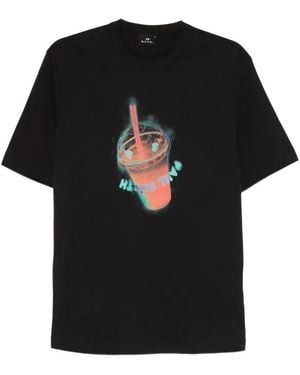 Paul Smith Casual Fit T Shirt "Drink" - Black