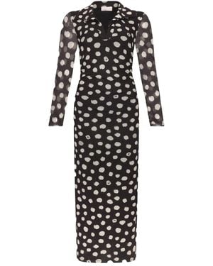 Liu Jo Printed Poplin Dress in White | Lyst