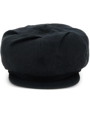 Yohji Yamamoto Tuck Casquette Linen Cap - Black