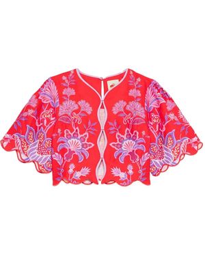 FARM Rio Haut Festonné Porcelain Garden À Fleurs - Rouge