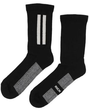 Rick Owens Logo-Detail Stripe-Trim Socks - Black