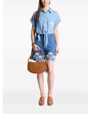 Guess Camisa Vaquera Bordada - Azul