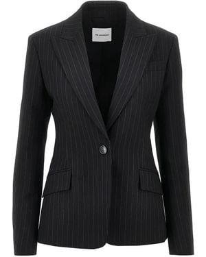ANDAMANE Bianca Pinstripe Blazer - Black