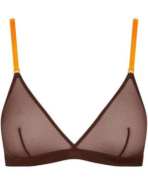 Maison Close Corps À Corps Mesh Triangle Bra - Brown