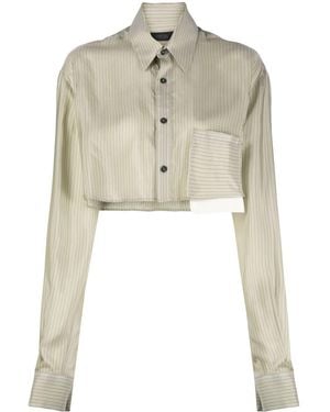 Ssheena Long-Sleeve Cropped Shirt - Natural