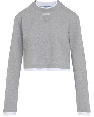 Prada Top de manga larga - Gris