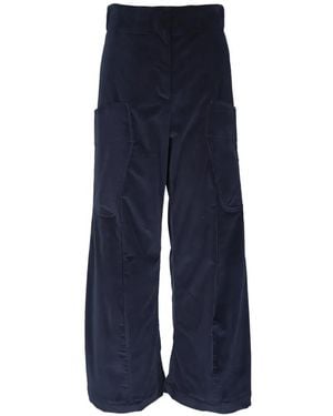 Zero + Maria Cornejo Corduroy Cargo Pants - Blue