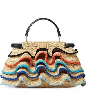 Fendi Mini Peekaboo Tote Bag - Natural