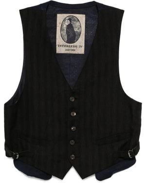 Ziggy Chen Gilet A Righe - Nero