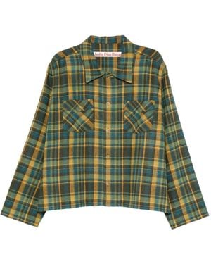 Stockholm Surfboard Club Checked Patch-Pocket Shirt - Green