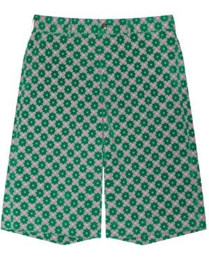 Comme des Garçons Floral-Print Running Shorts - Green