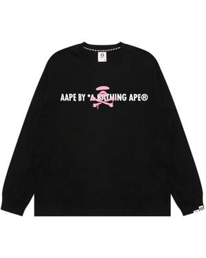 Aape By A Bathing Ape Aape Long-Sleeved T-Shirt - Black