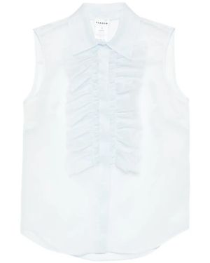 P.A.R.O.S.H. Ruffled Sleeveless Blouse - White
