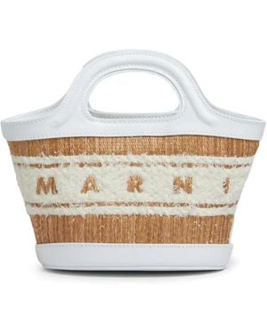 Marni Sac Cabas À Détail De Pompon - Blanc