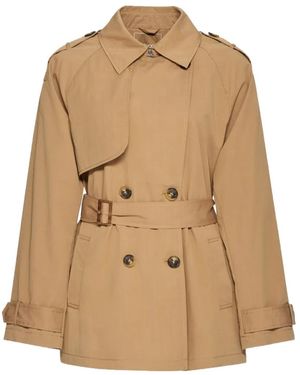 Geox Lampedusa Belted Double-Breasted Jacket - Natural