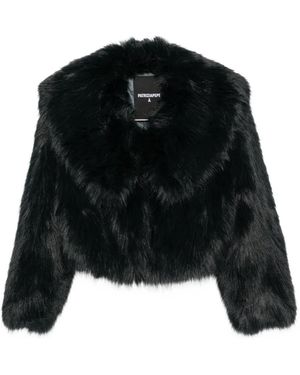 Patrizia Pepe Faux-Fur Oversized Jacket - Black