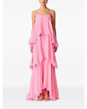 Elliatt Lace-Trim Tiered Maxi Dress - Pink