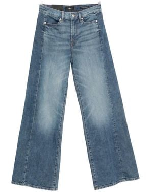 7 For All Mankind Lotta Tailorless Wide-Leg Jeans - Blue