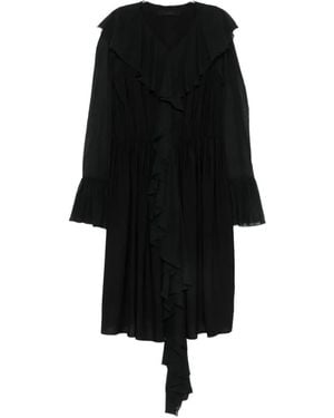 ALAINPAUL Ruffled Tiered-Sleeve Midi Dress - Black