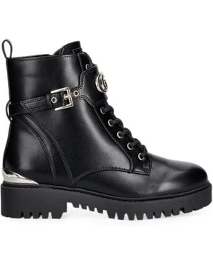 Guess Buckle-Fastening Lace-Up Boots - Black