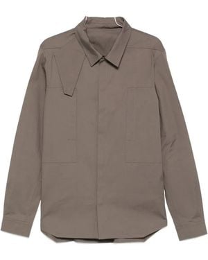 Rick Owens Long-Sleeve Paneled Overshirt - Gray