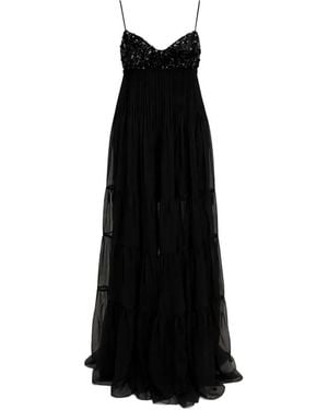 Azeeza Sequin-Embellished Gown - Black