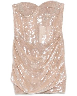 The New Arrivals Ilkyaz Ozel Pamela Mini Dress - Natural