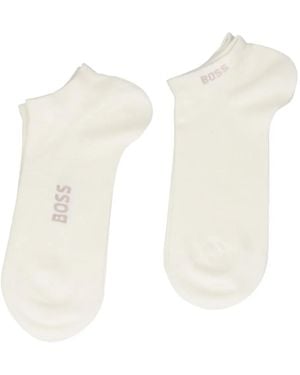 BOSS Logo-Detail Socks - White