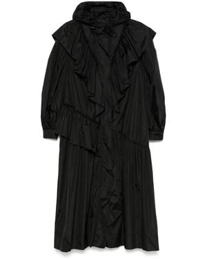 Simone Rocha Abrigo Con Detalle De Volantes - Negro