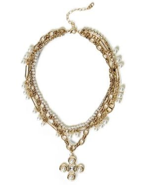 Twinset Faux-Pearl Layered Necklace - Metallic