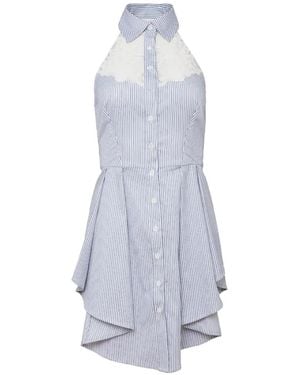 Fleur du Mal Lace-Cutout Halter-Neck Mini Dress - White