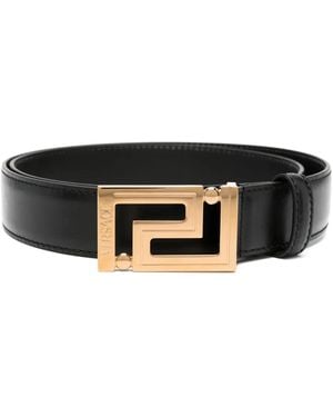 Versace Satin-Finish Silk And Nylon Belt - Black