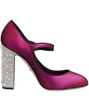 Dolce & Gabbana Mary Jane Strass-Embellished Court Shoes - Purple