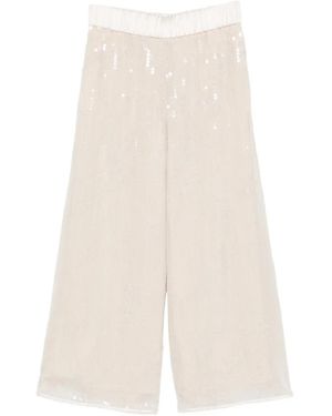 Peserico Sequin-Embellished Trousers - White