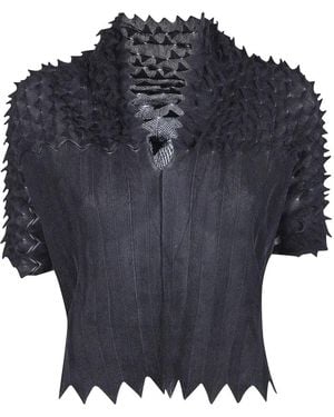 Pierantoniogaspari Textured Short-Sleeves Top - Blue