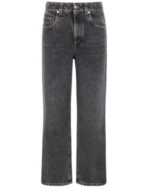 Brunello Cucinelli Retro Five-Pocket Jeans With Monili - Grey
