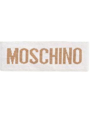 Moschino Logo-Intarsia Knitted Headband - White