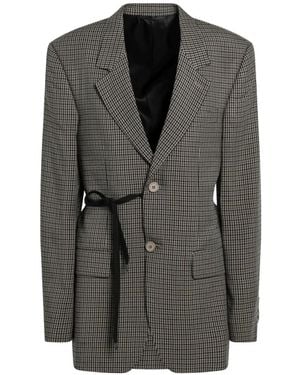 Balenciaga Check-Pattern Blazer - Black