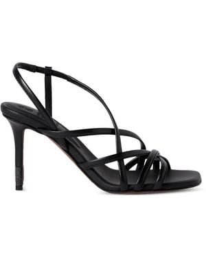 Brunello Cucinelli Sandalen Met Kalfsleren Hakken En Decoratieve Details - Zwart