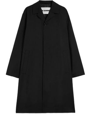 Jil Sander Button-Up Wool Coat - Black