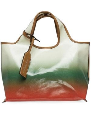 3.1 Phillip Lim Mini Market Tote Gradient-Effect Logo-Tag Tote Bag - Green