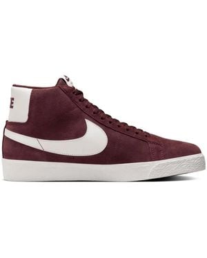 Nike Zoom Blazer Mid Sb Embossed-Logo Sneakers - Purple