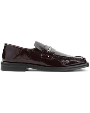 Martine Rose Chain-Link Patent-Leather Loafers - White